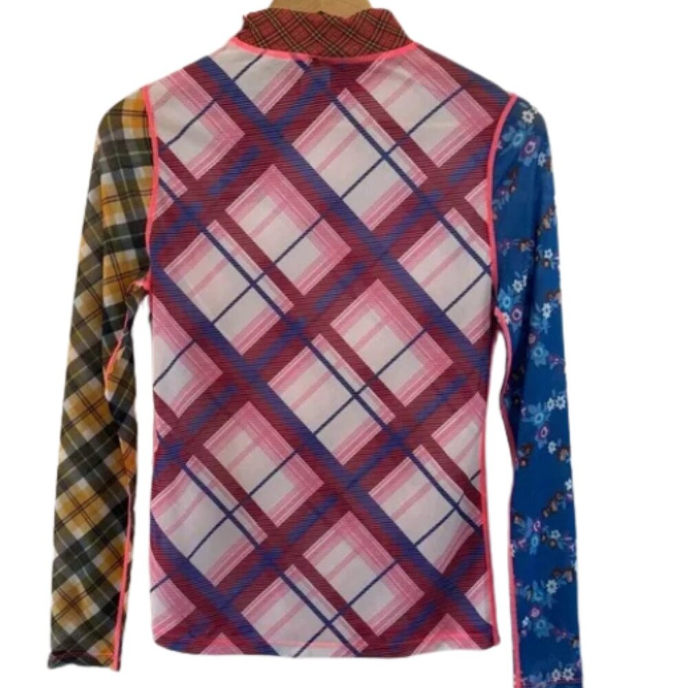 Celiab Sheer Patchwork Mock Neck Top - image 7